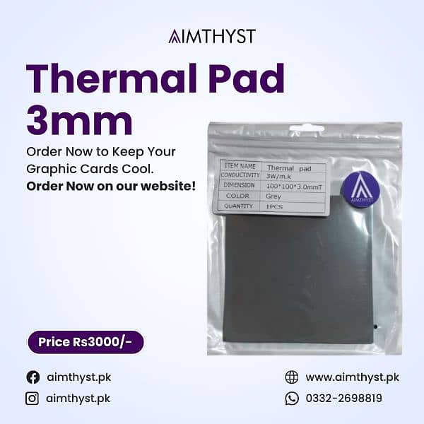 Thermal Pads 0.5mm , 1mm , 1.5mm, 2mm and 3mm Available 5