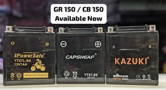 GR 150, CB 150, GS 150, GD 110, YBR 125, YBZ 125 Imported Battery 7amp