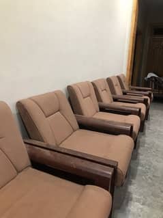 6 sofa chairs original wood for sale