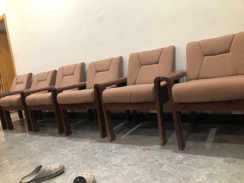 6 sofa chairs original wood for sale 1