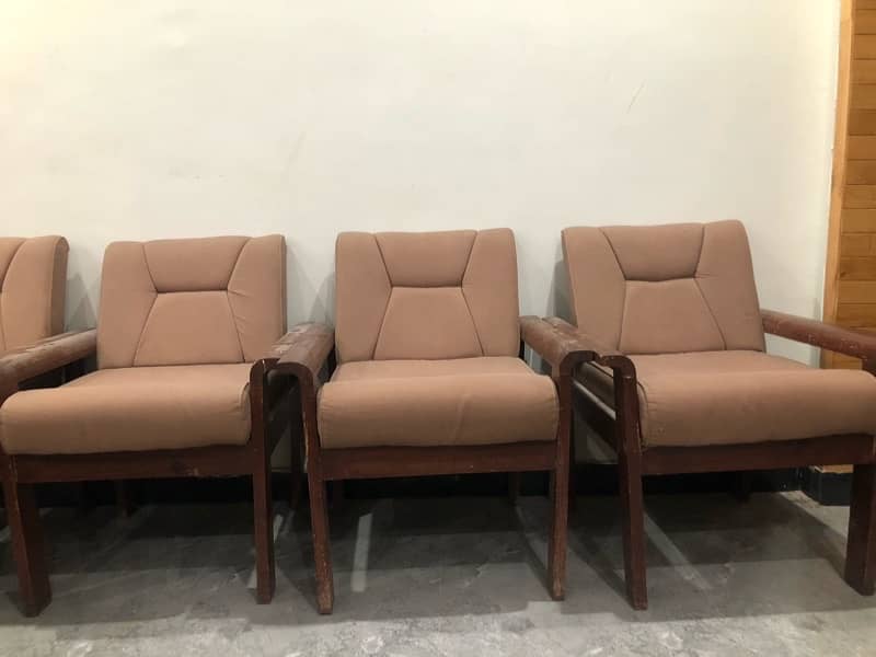 6 sofa chairs original wood for sale 2