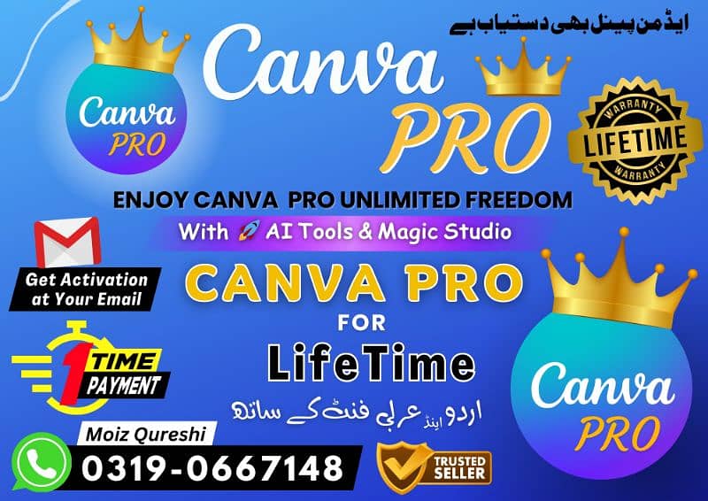 Canva Pro for Lifetime Just Rs 300 | 24/7 Fast Activation CanvaPro 0