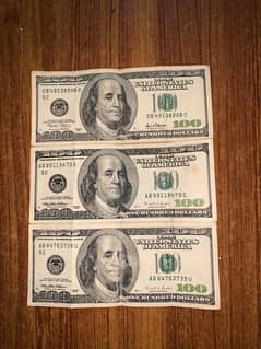 3 Notes of 100 DOLLARS