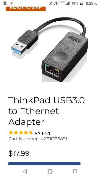 Lenovo USB A to Ethernet fastest adapter 2