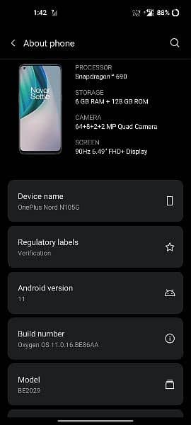 one plus Nord n105G 6.128. snapdragon 690 with box 4