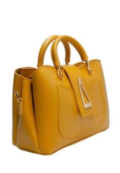 women leather plain handbag