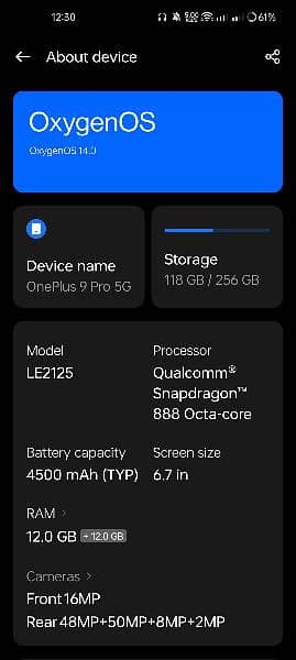OnePlus 9 pro 5G 12/256GB 7
