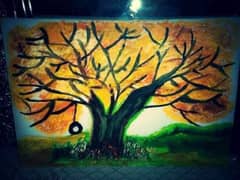 Oil painting of tree