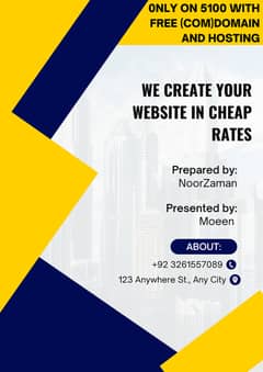 we create your website in cheap rates 0nly on 5100 with free. comdomain 0