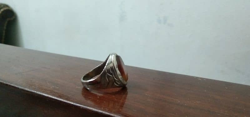 original yamani aqeeq pure silver ring 1