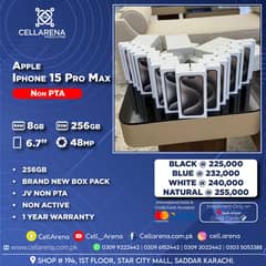 Cellarena Iphone 15 Pro Max JV 256GB Natural White Blue Black Box pack