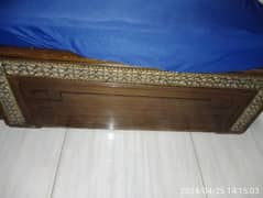 akhroot wooden bed are available for sale with mattress with side tabl 0