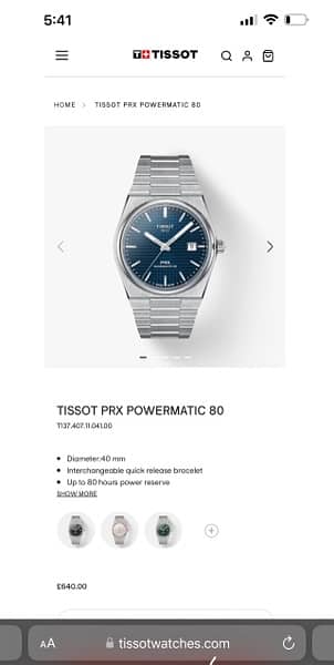Tissot PRX PowerMatic 80 Blue Dial - T137.407. 11.051. 00 5
