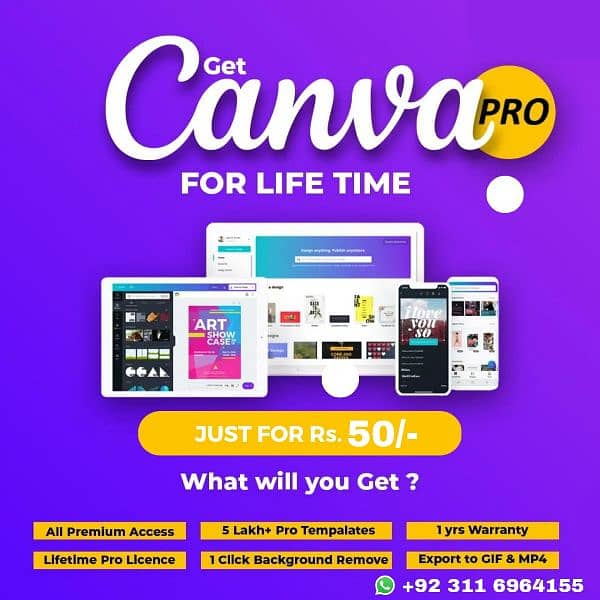 Canva Pro Life Time Access 0