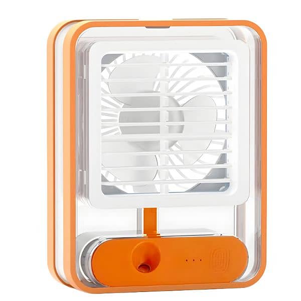Rechargeable Transparent Fan with 3-Speed Wind, Night  Light, 10