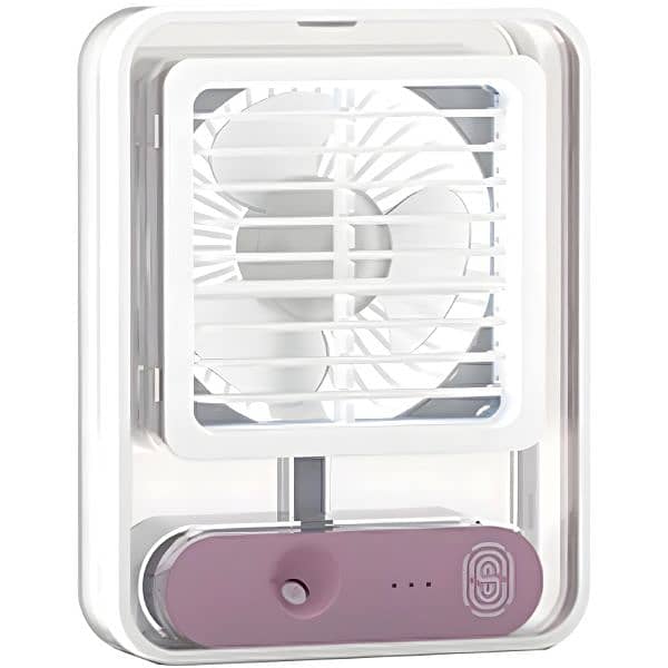 Rechargeable Transparent Fan with 3-Speed Wind, Night  Light, 13
