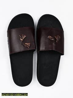 Black camel tassel slide slippers  for men brown