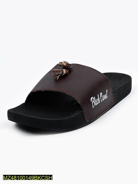 Black camel tassel slide slippers  for men brown 1