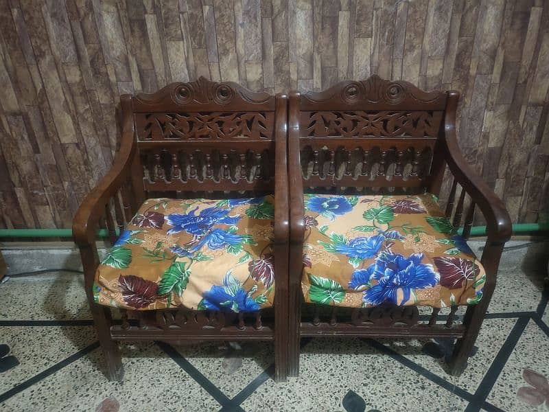 5 seater sofa set wooden made 1