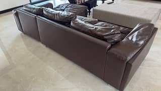 L shaped Lazy boy American leather sofa
