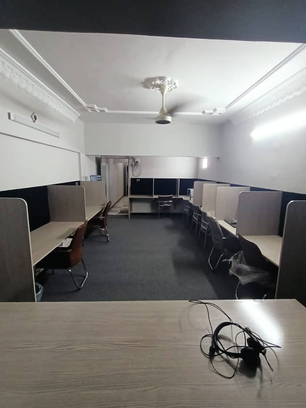 CALL CENTER,IT WORK, DIGITAL MARKETING, SOFTWARE HOUSE AVAILABLE FOR RENT MAIN UNIVERSITY ROAD GULSHAN E IQBAL 1