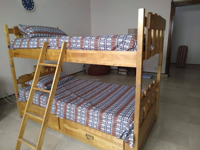 Canadian Oakwood 2 Single beds/Bunk bed 1