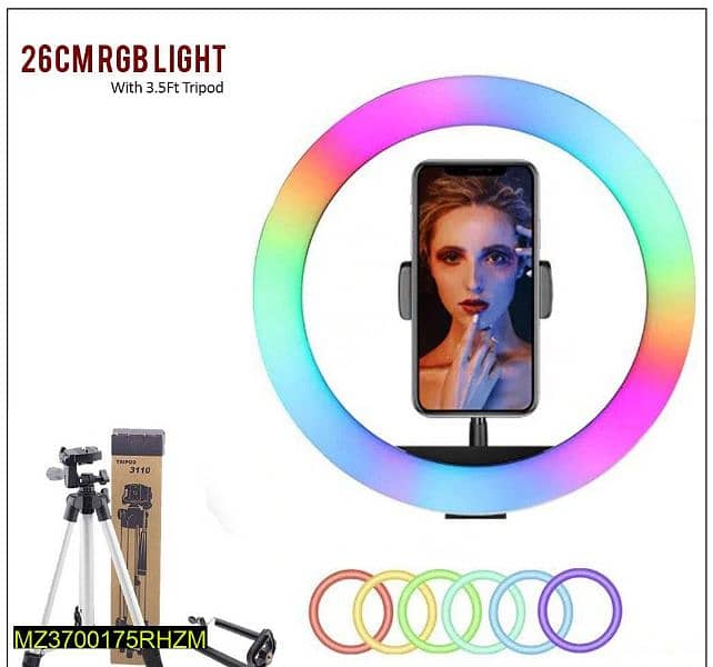 Portable 26cm ring light rgb with 3110 stand 2