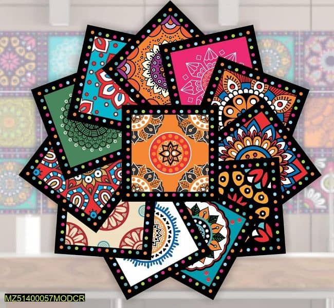 72 Pcs colourful Tile Sticker Pack 0