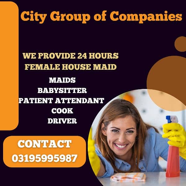 Provide 24 hours house maid, babysitter, cook, patient attendant etc 0