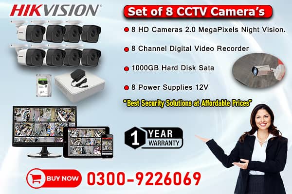 8 CCTV Cameras Set In DHA (HIKVISION) 0