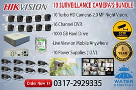 10 CCTV Cameras Bundle, Brand Hik Vision 0