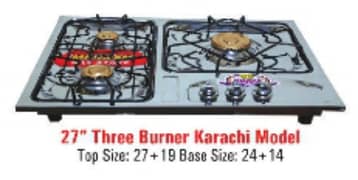 pure steal hob SS top and SS base brase burner hai heavy jali