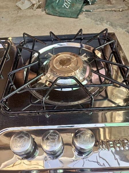pure steal hob SS top and SS base brase burner hai heavy jali 4