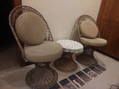 2 Bed Room Chairs with Round table