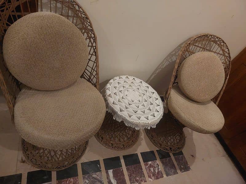 2 Bed Room Chairs with Round table 1