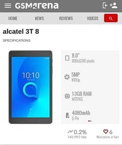 Alcatel 3T8 Tab 8" Full Brand New