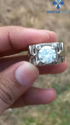 Most Antique Ring Of Big Size Diamond Maissonite In Silver