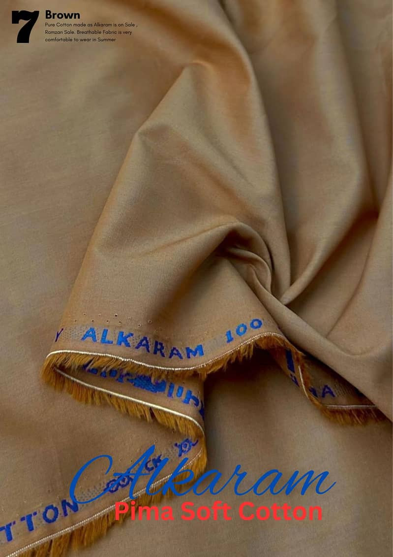 Alkaram Pima Soft Cotton|Unstitched Suit For Men|Summer Cotton 6