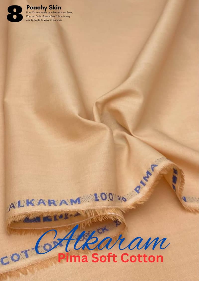 Alkaram Pima Soft Cotton|Unstitched Suit For Men|Summer Cotton 7