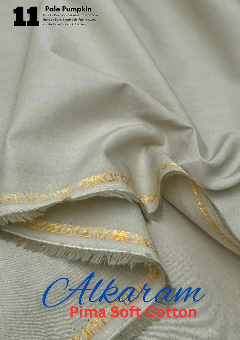 Alkaram Pima Soft Cotton|Unstitched Suit For Men|Summer Cotton 10