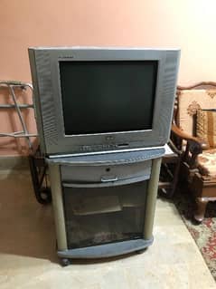 LG tv with tv trolley