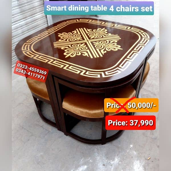 Smart dining table/round dining table/4 chair/6 chair/dining table 3