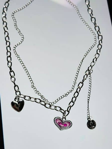 heart layered-necklace 0