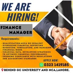 We Are Hiring Finance Manager. . . !