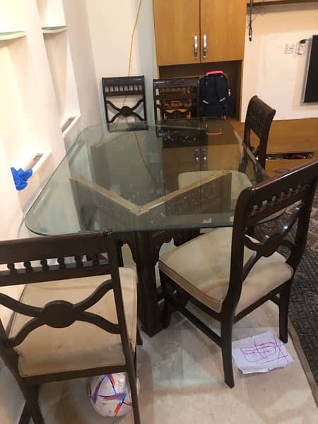 a beautiful chinoti dinning table with 6 chairs for sale 3