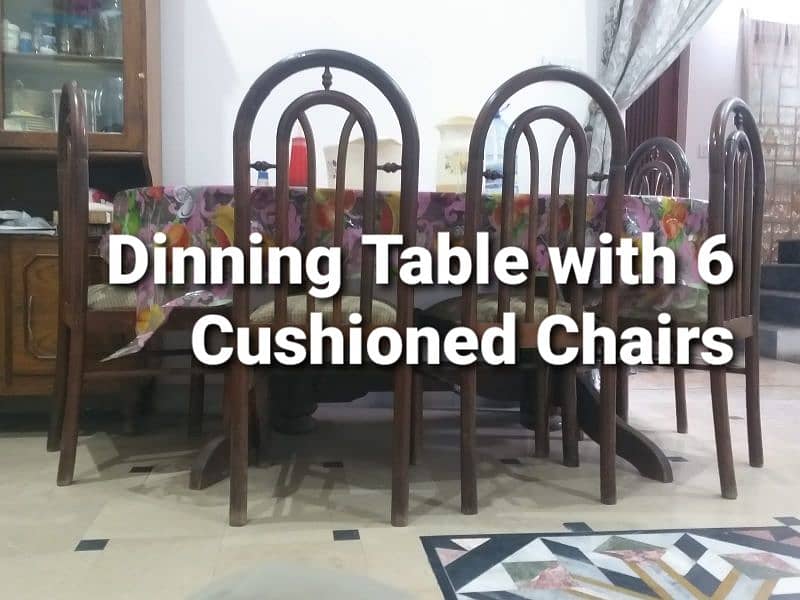 Dinning Table With 6 Cushioned Chairs 0