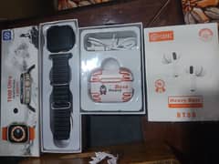 T800 ultra smart watch and YSDBBC BT 50 Airpods
