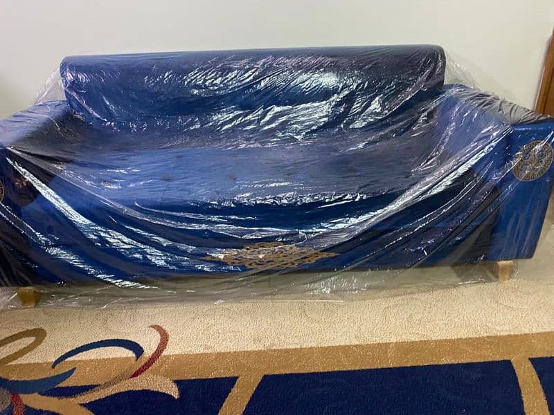 Blue colour sofa set with pure molty foam in excellent condition 1