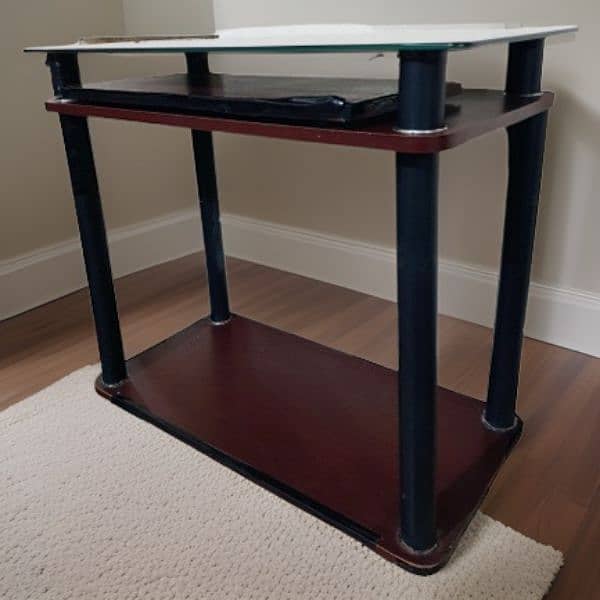 Computer Table with Tempered Glass Top Office Desk 1