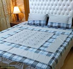 3 Pcs Cotton Shotton Double Bed Sheet